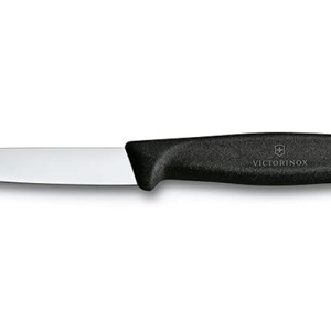 Victorinox 6.7603 3.25 Inch Swiss Classic Paring Knife with Straight Edge, Spear Point, Black, 3.25", 3.25" Paring