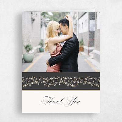 Dark Charcoal, Grey Wedding Thank You - Siofra Photo