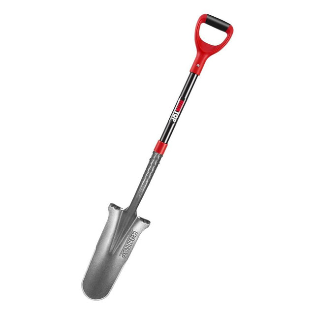 Hantop Drain Spade, Digging Garden Shovel with Fiberglass Handle for Digging,Gardening,Trenching,Transplanting,44 inches