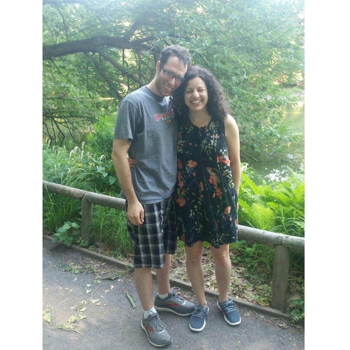 One of our first photos together, taken at the Brooklyn Botanical Garden