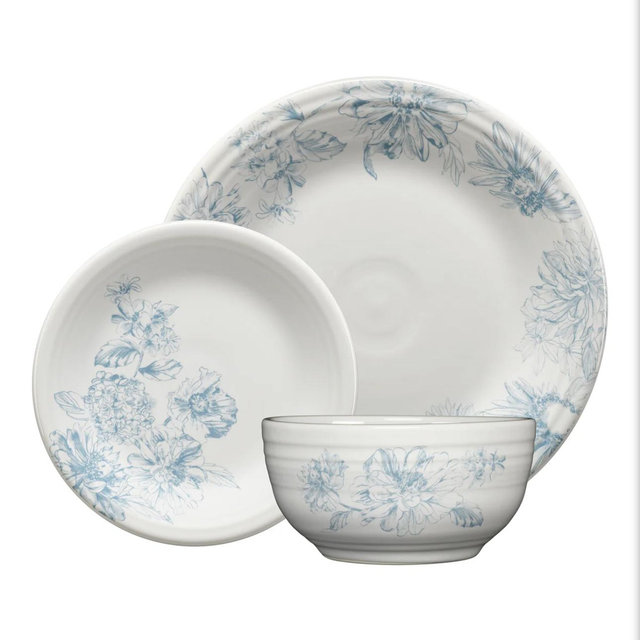 Botanical Floral Sky Classic Bistro 3-Piece Place Setting, Service For 1