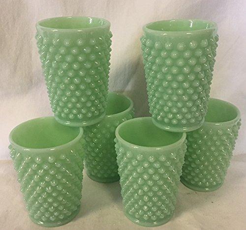 Hobnail Pattern - Tumbler/Juice Glass - Jade Jadeite Green Glass - American Made - Mosser USA (6)