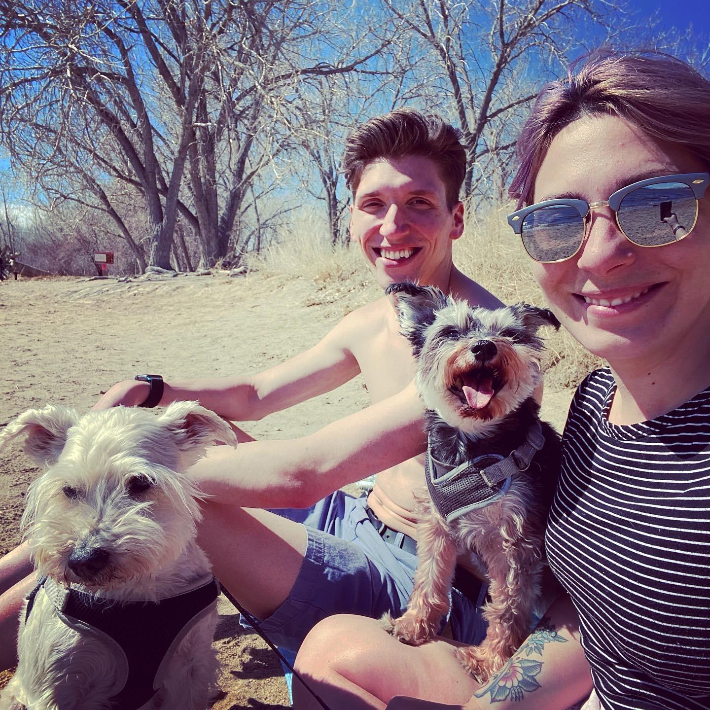 Family outing at Cherry Creek Park, Riley and Rosco had a great time on our Colorado home adventures.