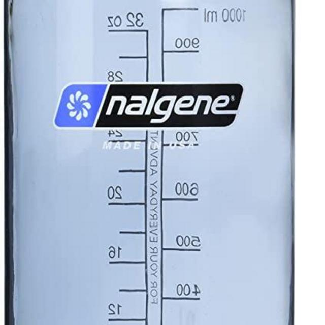 Nalgene Sustain Tritan BPA-Free Water Bottle Made with Material Derived from 50% Plastic Waste, 32 OZ, Narrow Mouth, Gray