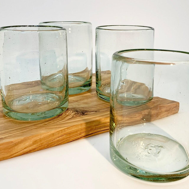 Clear Handblown Recycled Glasses...
