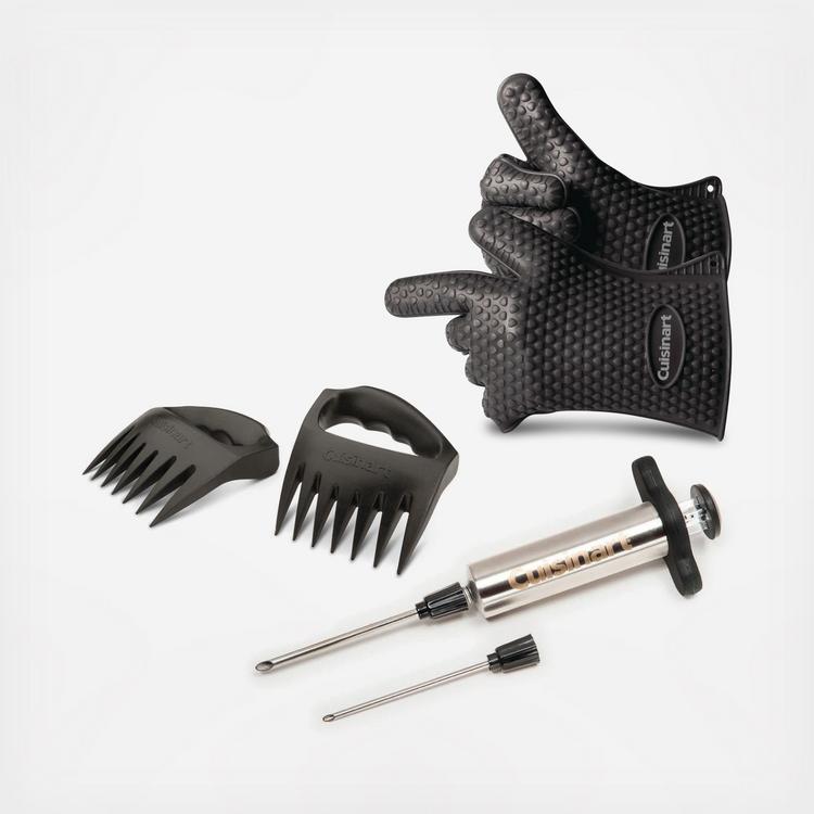 Cuisinart - 3 Piece Grilling Tool Set with Grill Glove - Black