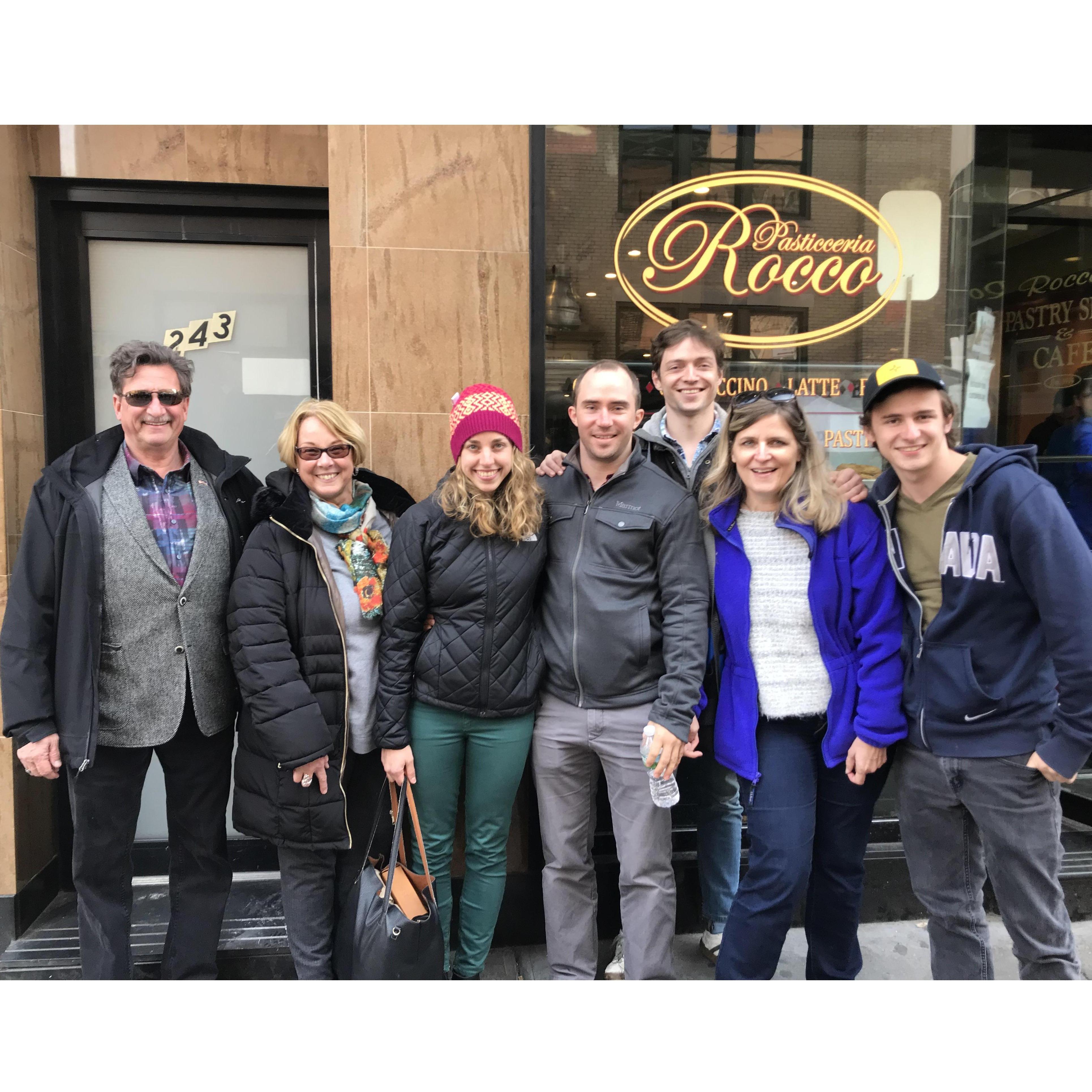 Our families' first official meeting! Rick, Sue, Liz, Charlie, Thomas, Caroline, Daniel - New York, Spring 2018