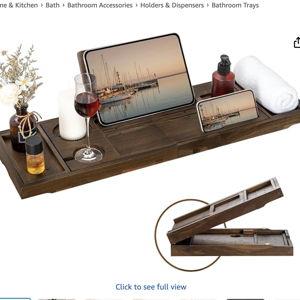 Teak Bathtub Tray - Dark Walnut Tray