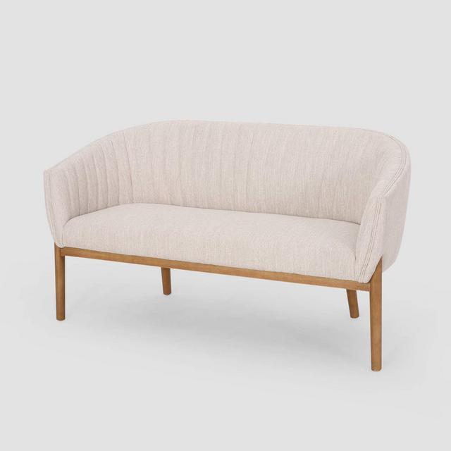 Galena Mid-Century Loveseat Beige - Christopher Knight Home