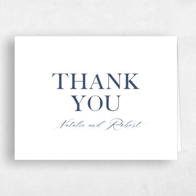 Navy, Blue Wedding Thank You - Holt Landscape Letterpress