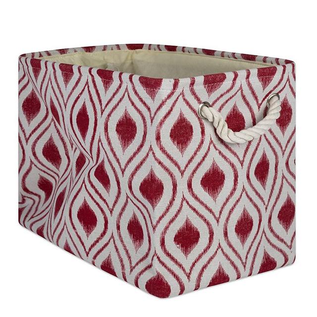 DII CAMZ10031 Collapsible Polyester Storage Basket or Bin with Durable Cotton Handles, Home Organizer Solution for Office, Bedroom, Closet, Toys, Laundry, Large, Barn Red
