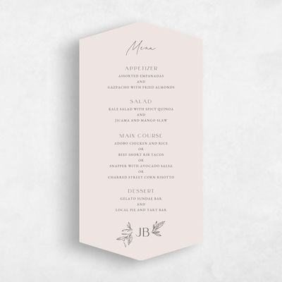 Brown Diamond Wedding Menu - Phippsburg