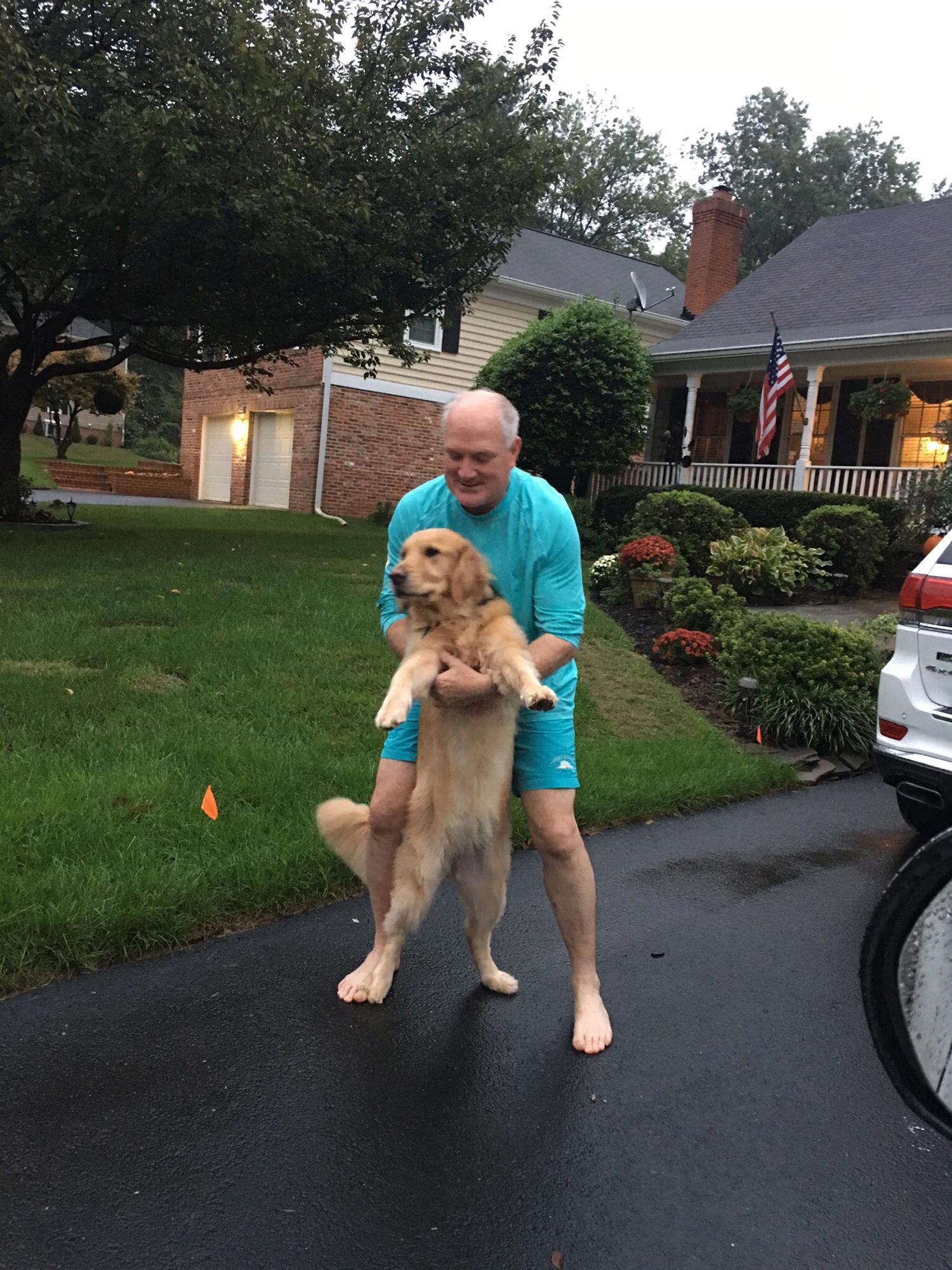 This is how Keith says good bye to Karen every day when she goes to work. Ella is catching on too!