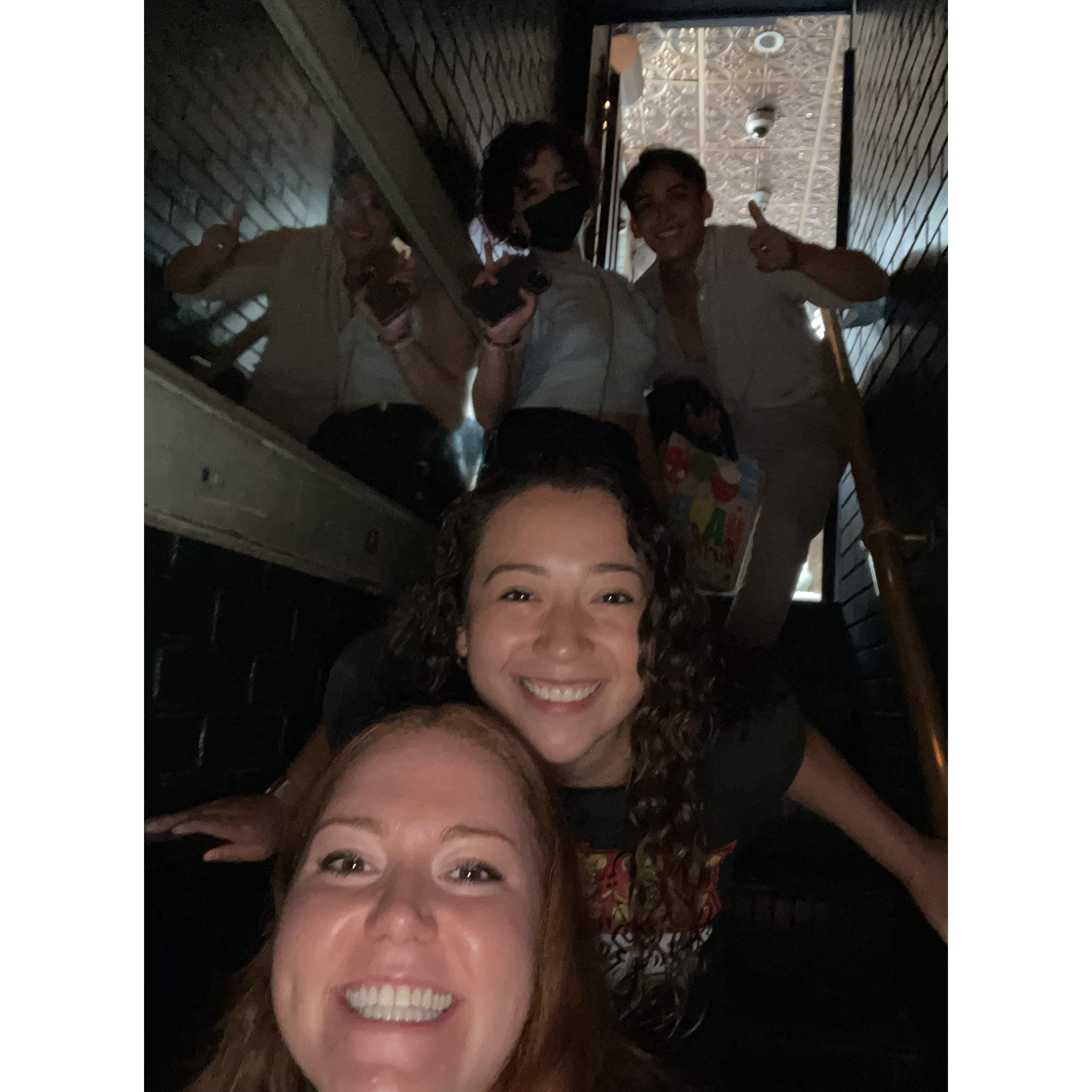 August 2021: At the Garret in the west village above Five Guys, Alexis's first speakeasy!