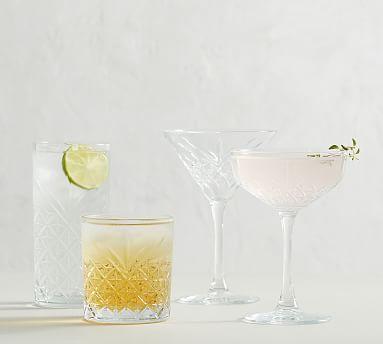 Trellis Etched Double Old Fashioned Glasses