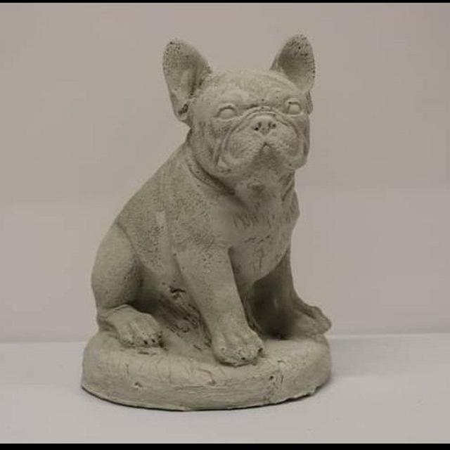 Frenchie Concrete Statue Sitting Up