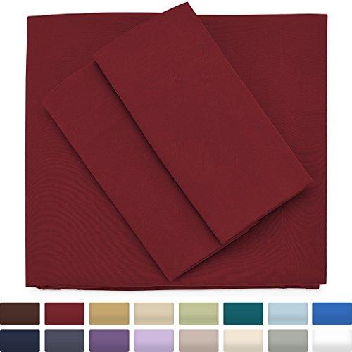 Cosy House Collection Premium Bamboo Sheets - Deep Pocket Bed Sheet Set - Ultra Soft & Cool Bedding - Hypoallergenic Blend from Natural Bamboo Fiber - 4 Piece - King, Burgundy