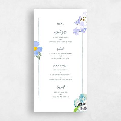 Blue Wedding Menu - Castellina
