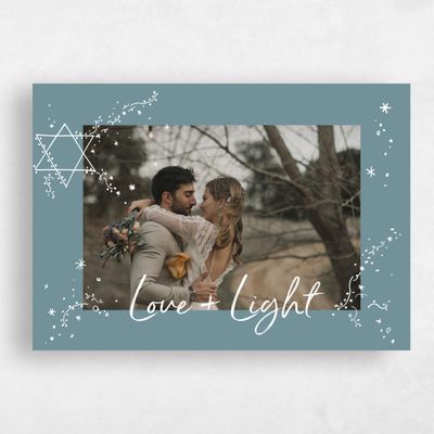 Blue Standard Holiday Card - Carousel