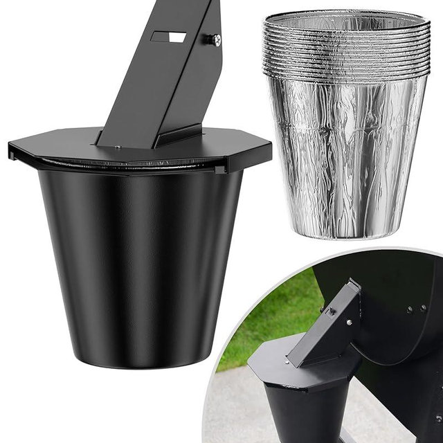 Upgraded Grease Bucket with Lid & 12-Pack Liners - Modified Traeger Accessories, Drip Bucket for Traeger, Pit Boss, Z Grills, Recteq, and More, Smoker Bucket with Grease Catcher for Pellet Grill
