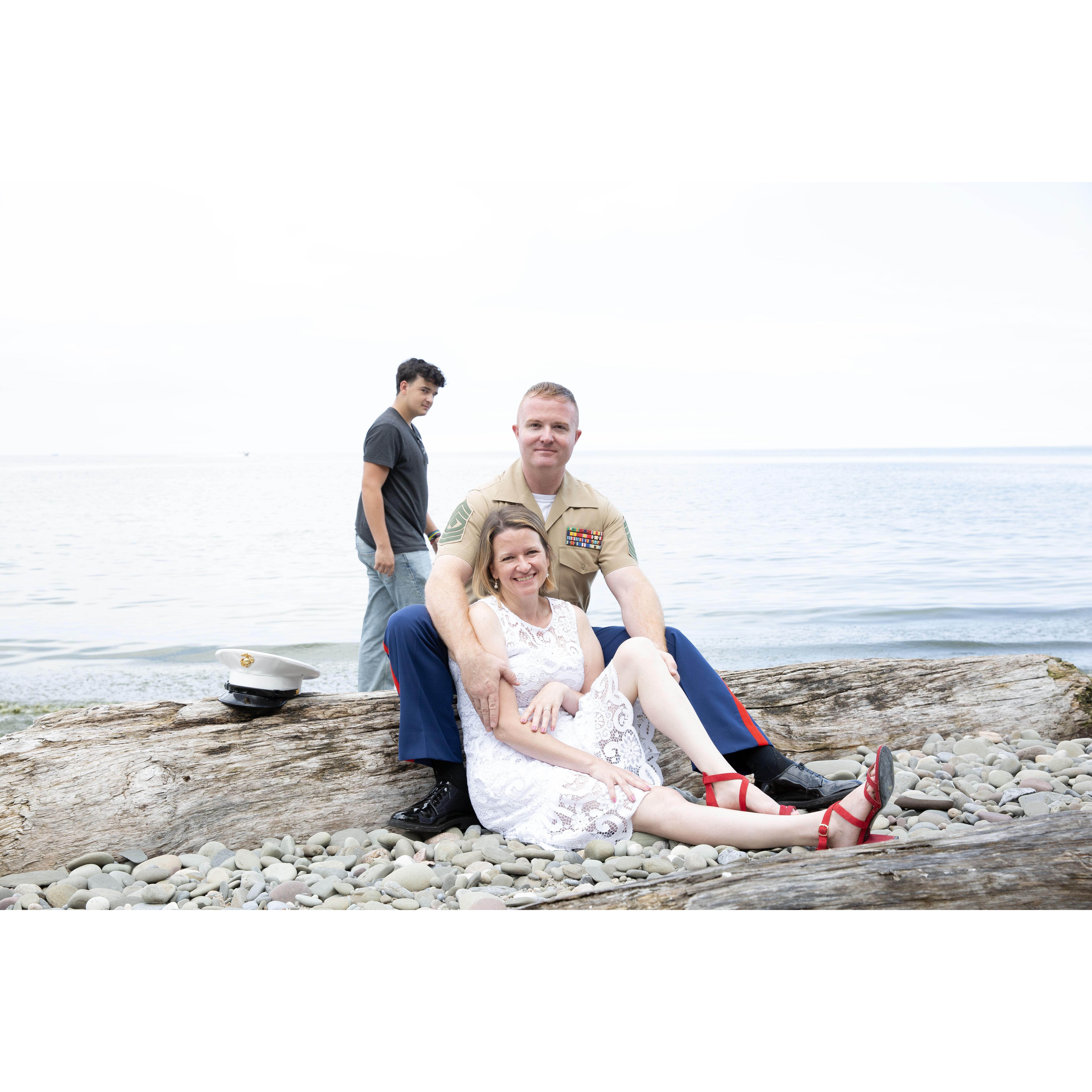 Engagement photos wouldn't be complete without our favorite photo bomber!