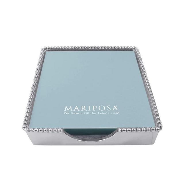 Mariposa Beaded Luncheon Napkin Holder, Silver