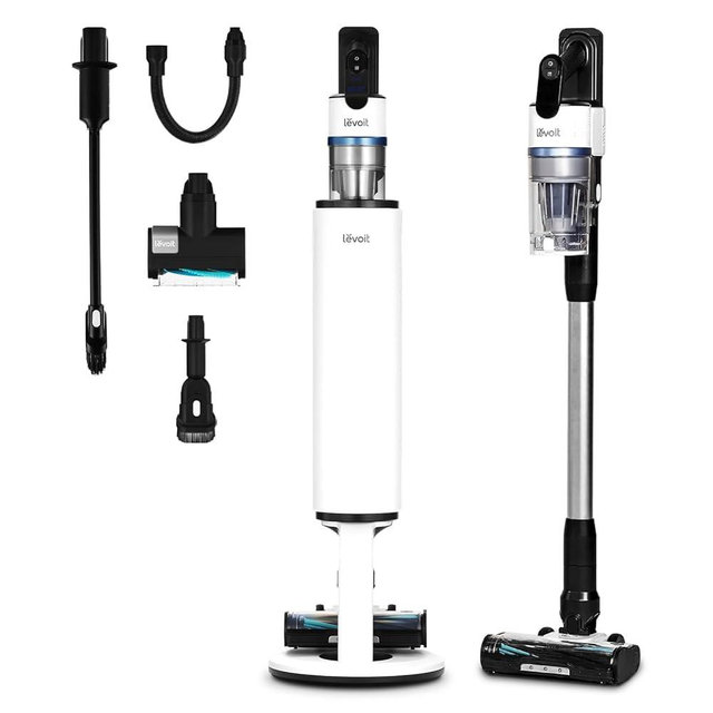 LEVOIT AERO Cordless Vacuum with Auto-Empty Station, HyperPulse Technology, Anti-Tangle Brush, 5-Stage Filtration, HEPA Filter, Up to 70 Minutes, Powerful Suction for Pet Hair, Carpet, Hard Floor