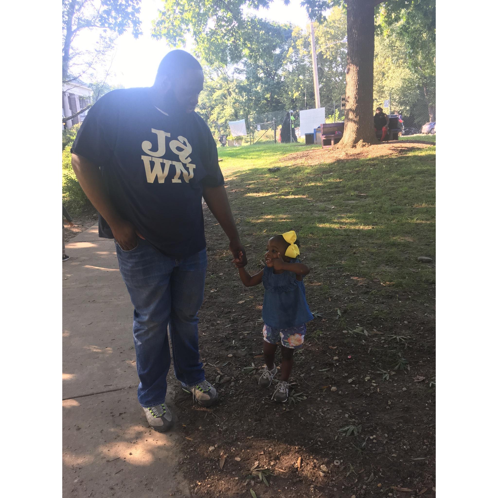 Rob and Avery at the park