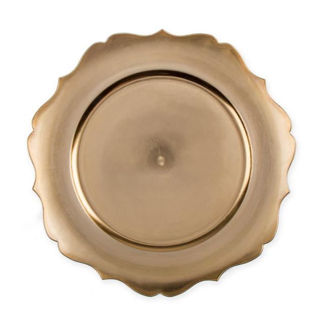 13-Inch Scalloped Charger Plates in Gold (Set of 6)