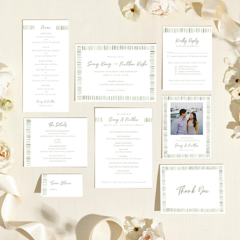 Lund Landscape | Bright Sage | Zola Wedding Invitations