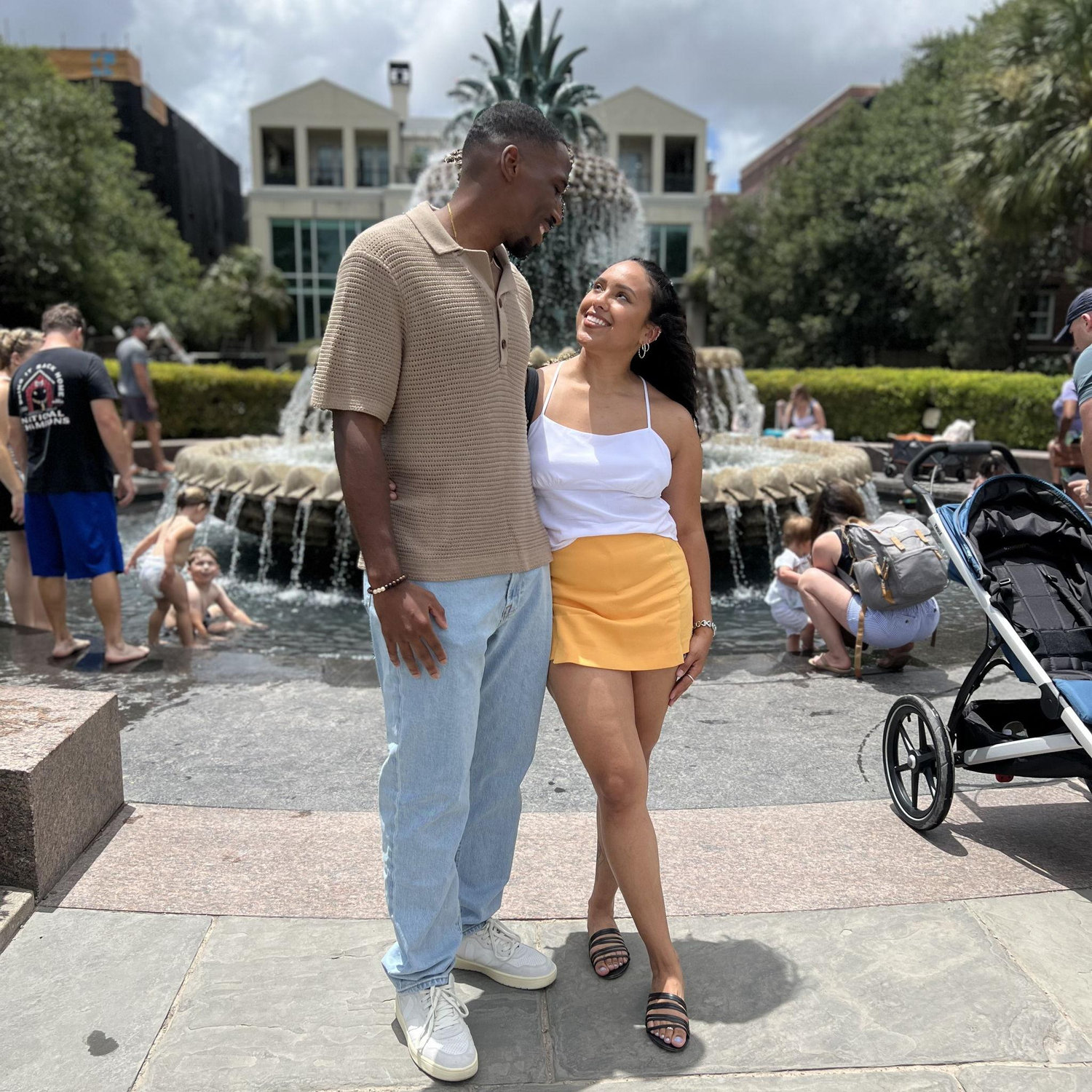 Badly photo-bombed photo before proposal - 2024