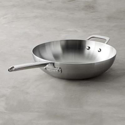 Professional Stainless Steel Wok Stir Fry Pan, 12-Inch