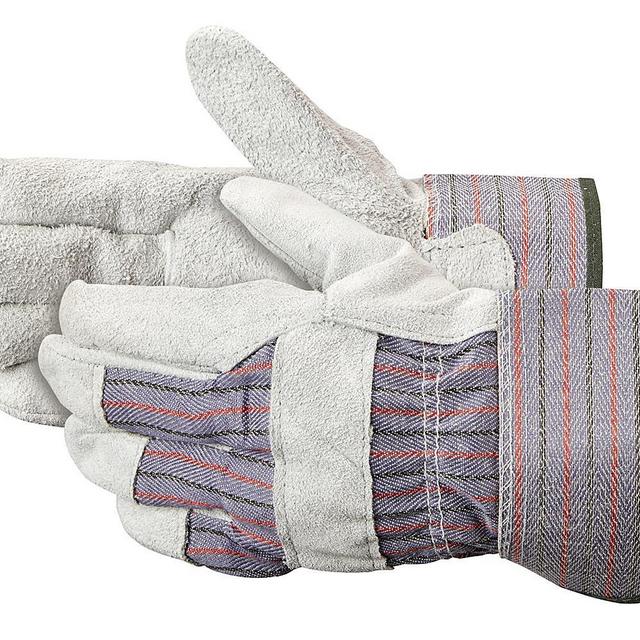 Leather Palm Safety Cuff Gloves - Large (Pack of 12)