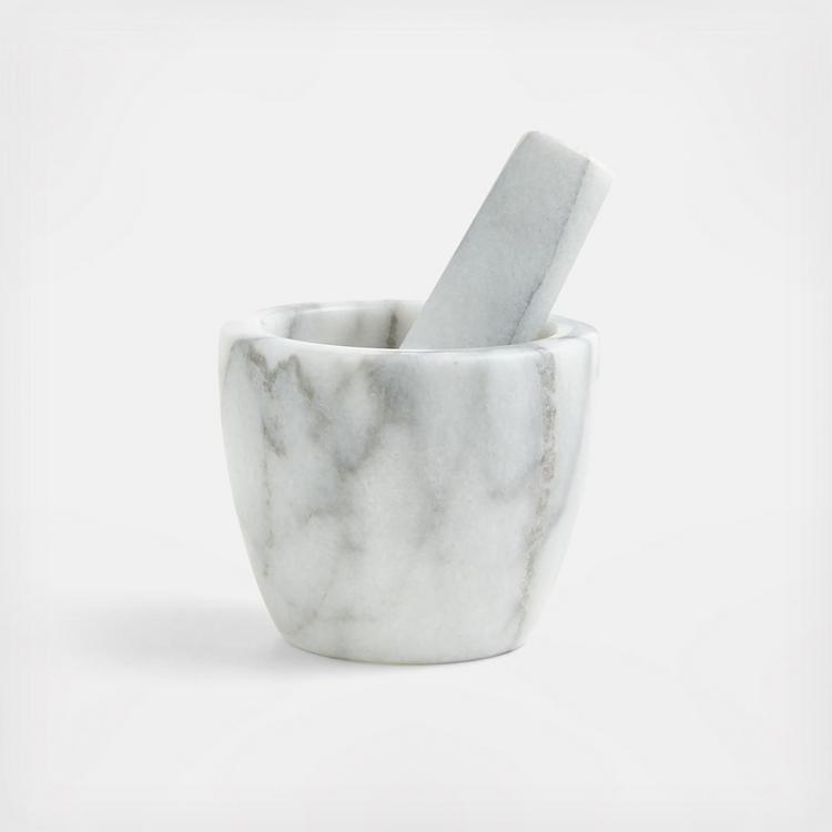 Marble Mortar Pestle Set White