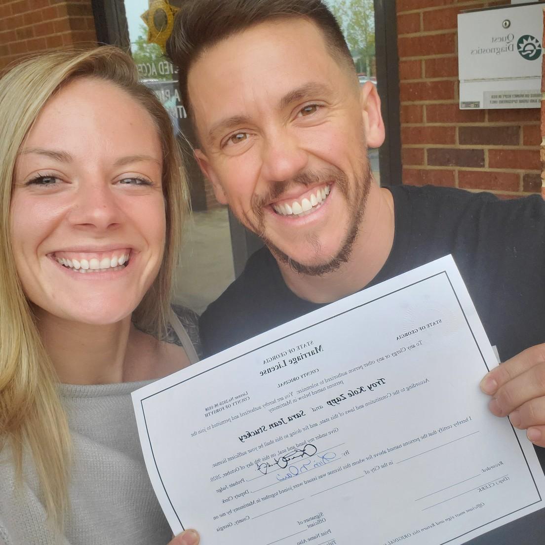 Marriage Certificate Signed and ready to get married!
