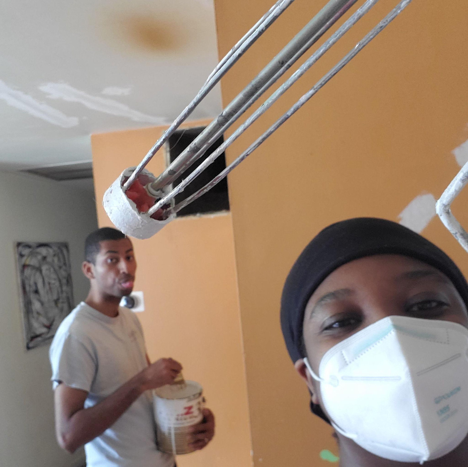 Working on one of many house reno projects 👷🏾‍♂️👷🏾‍♀️