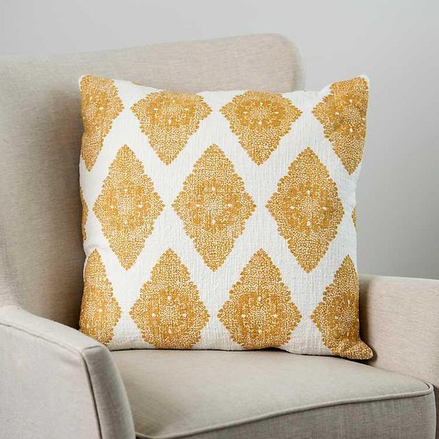 Aarti Marigold Medallion Throw Pillow
