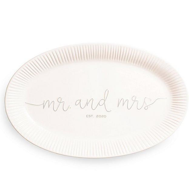 Mud Pie Mr & Mrs Est 2020 Wedding Platter