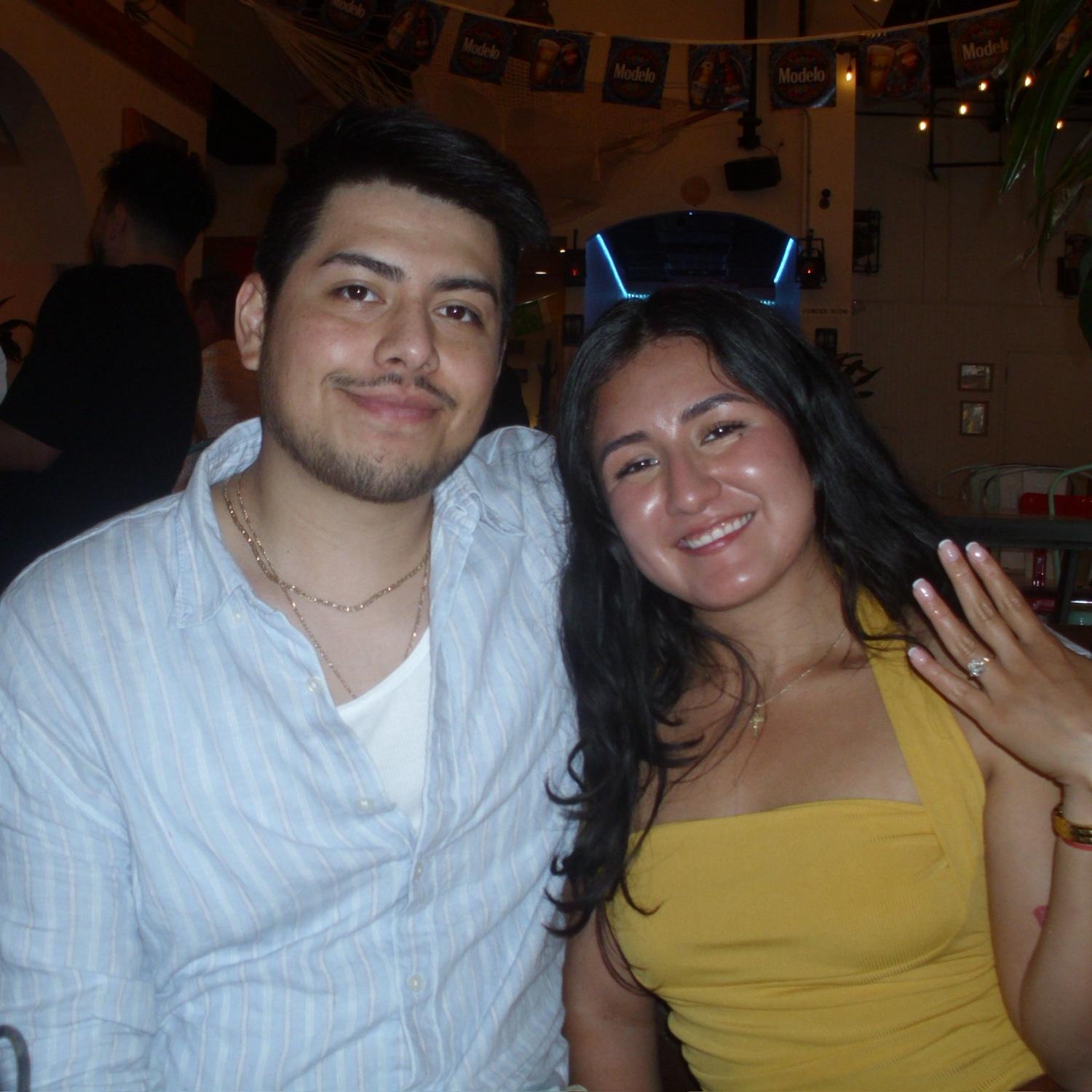 Dinner after our engagement