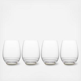 Lux Platinum Stemless Wine Glass, Set of 4