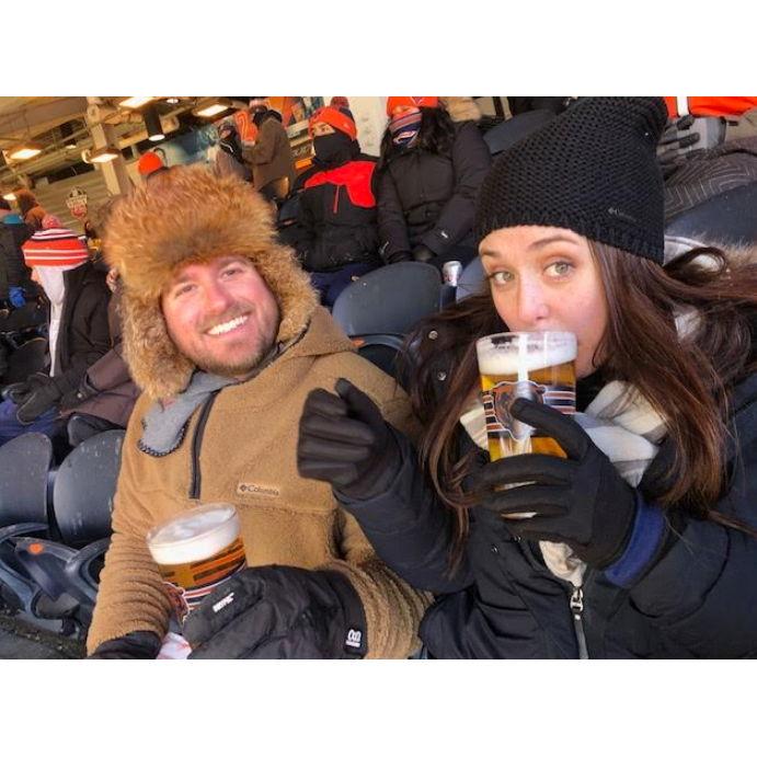 Courtney's first time in Chicago (Go Bears). This California girl survived the freezing temps and made Andrew's family proud!