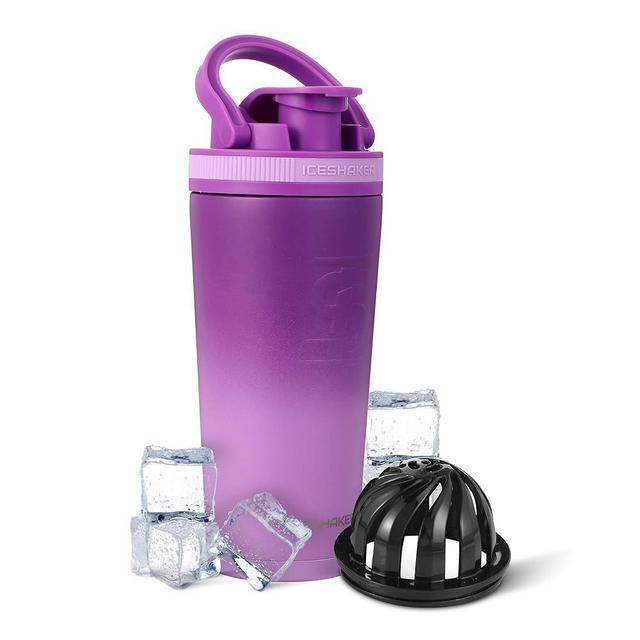 Ice Shaker Insulated Stainless Steel Shaker Bottle | 20 oz, Purple Color Rush | Cold for 24+ Hours | Insulated Cup with Twist Agitator | Odor-Free Bottle for Protein Shakes,Water,Smoothies,Cocktails