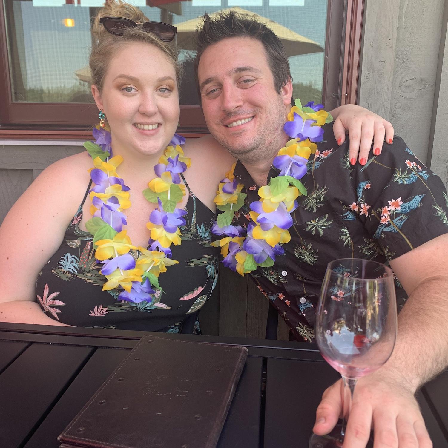Brad & Amber Dawn winetasting with family, 2020