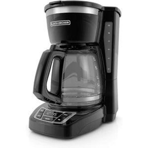 BLACK+DECKER 12-Cup Digital Coffee Maker, Programmable, Washable Basket Filter, Sneak-A-Cup, Auto Brew, Water Window, Keep Hot Plate, Black