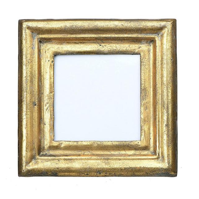 Creative Co-op EC0381 Antiqued Gold Square (Holds 3.5" x 3.5" Photo) Picture Frame