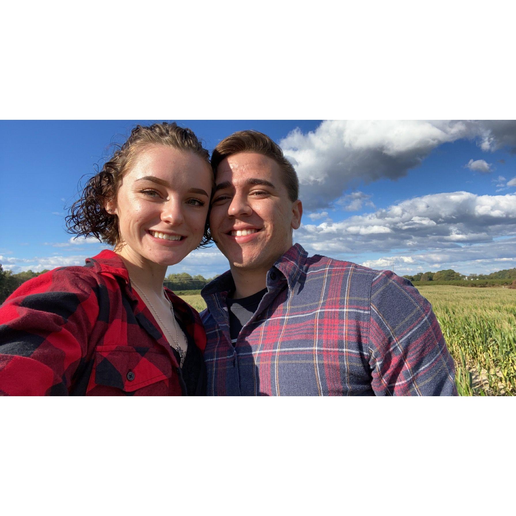 Our first picture together on our first date at the pumpkin patch!