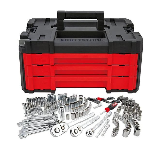 CRAFTSMAN Mechanic Tool Set, 258-Piece Socket Set with Tool Box, SAE and Metric, 1/4" 3/8" and 1/2" Drive (CMMT45307)