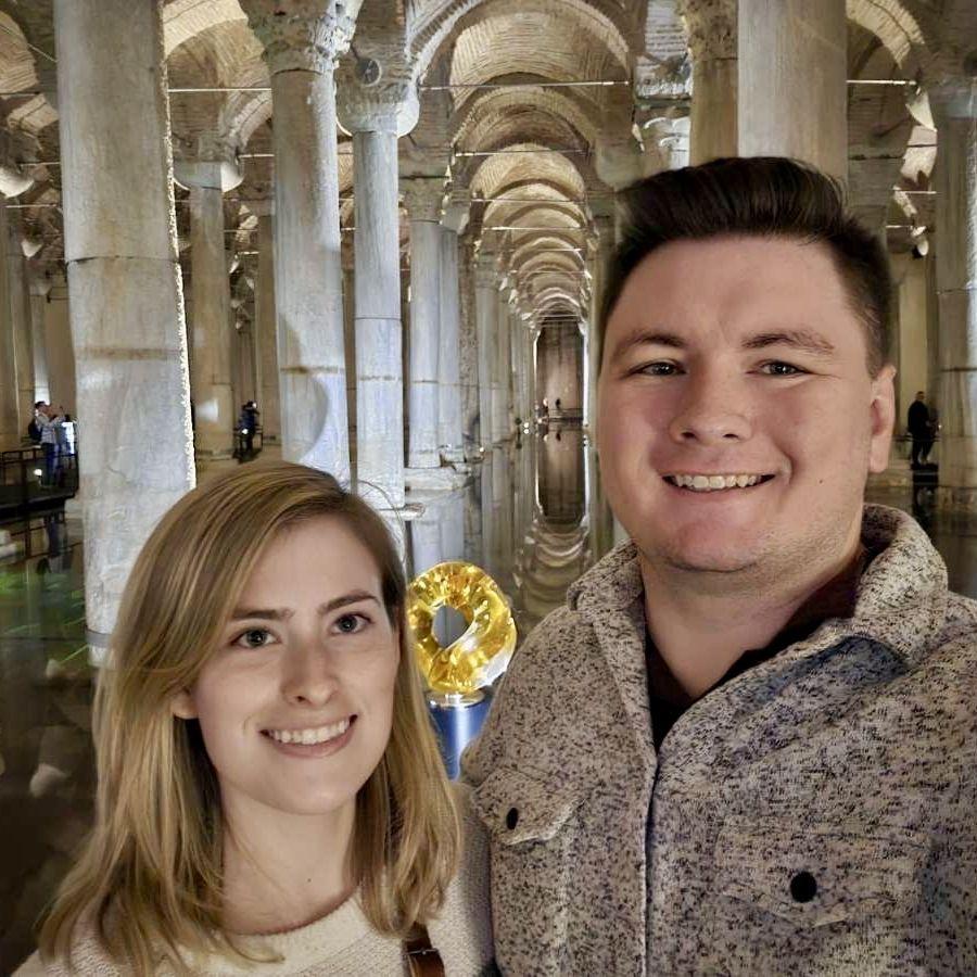 At the Basilica Cistern in Istanbul