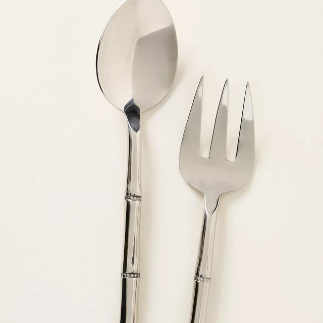 Blue Pheasant Liliana Serve Set - Silver, Set Of 2