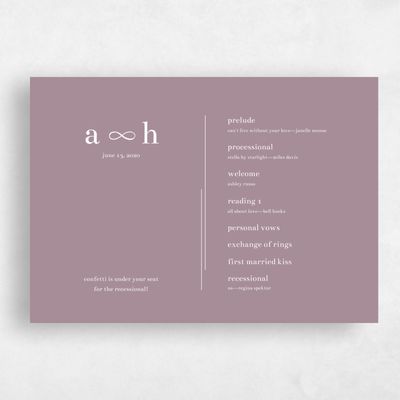 Purple Wedding Program - Powell